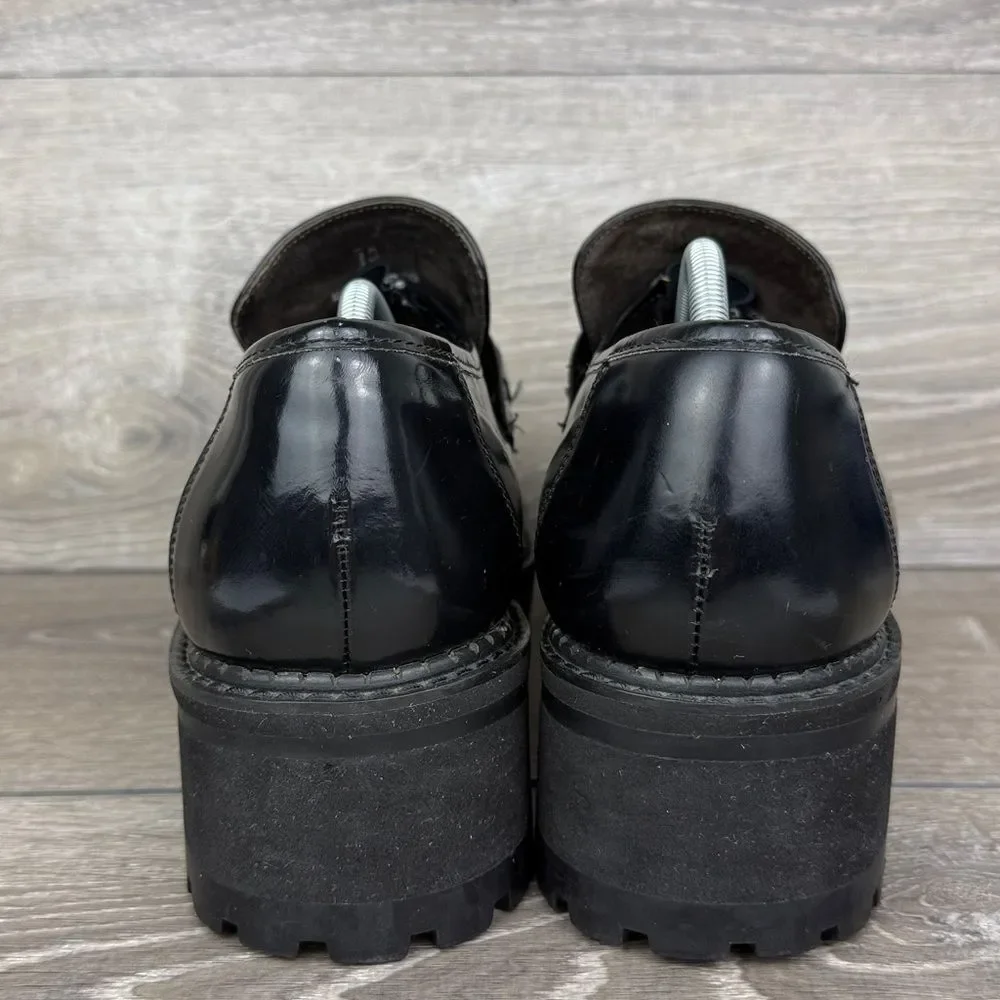 Bed Stu Black Patent Leather Women’s Sz 12 Chunky Y2K Grunge Oxford Loafers